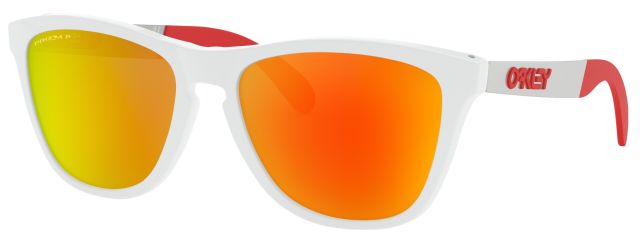 Frogskins Mix (AF) in Polished White / Prizm Ruby Iridium Polarized
