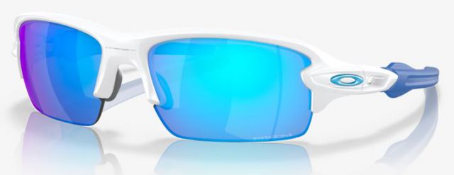 Flak XS in Matte White / Prizm Sapphire Iridium