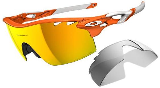 RadarLock XL Blades in Blood Orange w/Black Iridium (Vented) / Fire Iridium Polarized