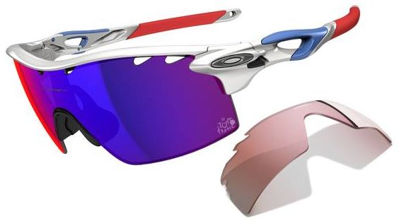 RadarLock XL Blades Straight Stem in Polished White TDF w/G40 / +Red Iridium