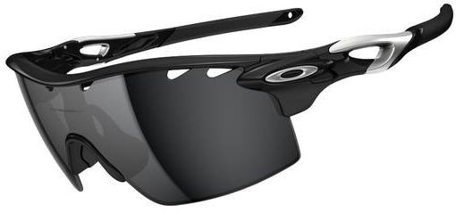 RadarLock XL Blades Straight Stem in Polished Black w/Persimmon (Vented) / Black Iridium